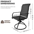 thumbnail image 4 of Decksplore Patio Swivel Chairs Set of 2, Outdoor High Back Dining Chairs with All Weather Textilene Fabric, Grey, 4 of 7