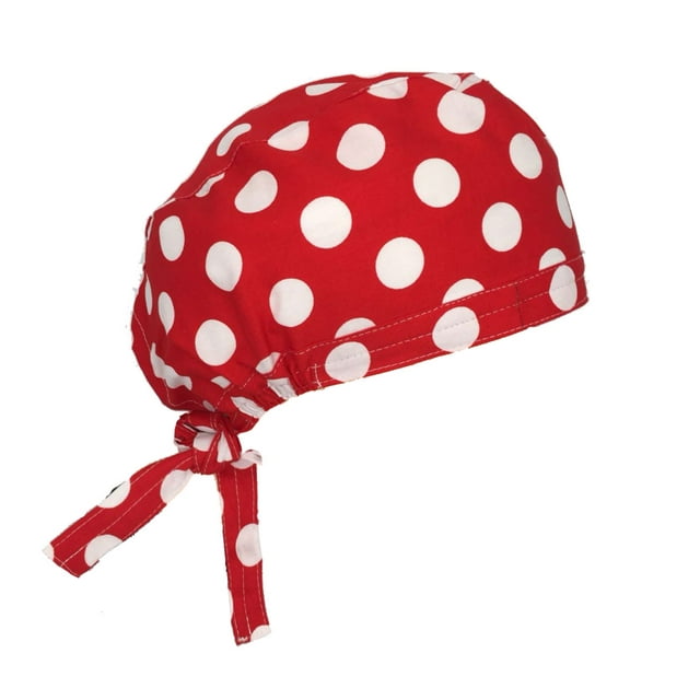 Scrub Cap with Sweatband Adjustable Tie Back Scrub Hat
