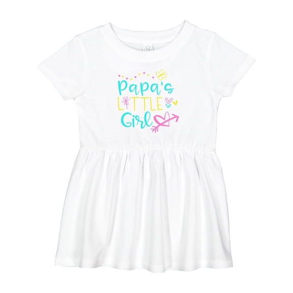 Inktastic Papa's Little Girl with Hearts Flower and Butterfly Girls Baby Dress
