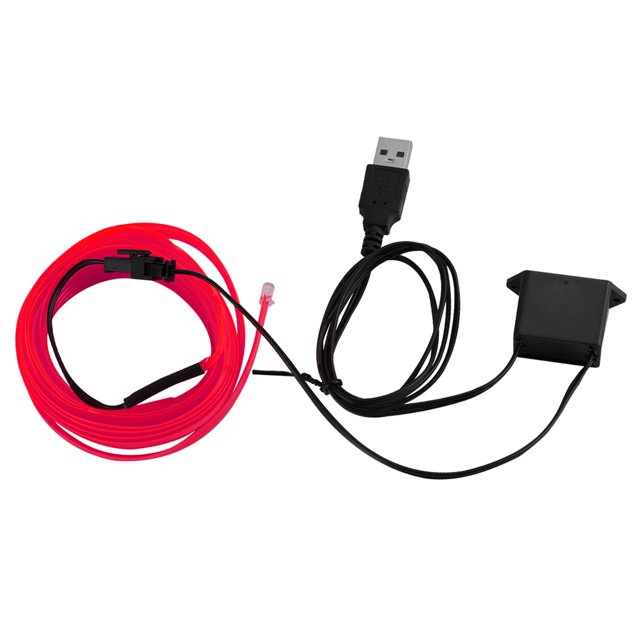 Kenally Iluminación interior del coche Tira de LED Decoración Guirnalda Línea de tubo de cuerda de alambre Luz de neón flexible con unidad de Automoción decorativa y accesorios Rosado rojo Kenally VI000919-05B