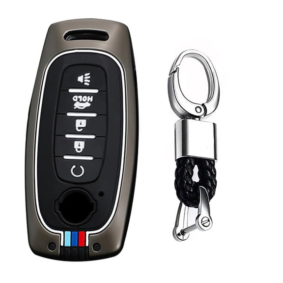 Key Fob Case Cover Fit for Nissan Pathfinder Rogue Versa 4Runner 2023 2024 New Key Shells Accessories 5 Button Protector Metal Keychain