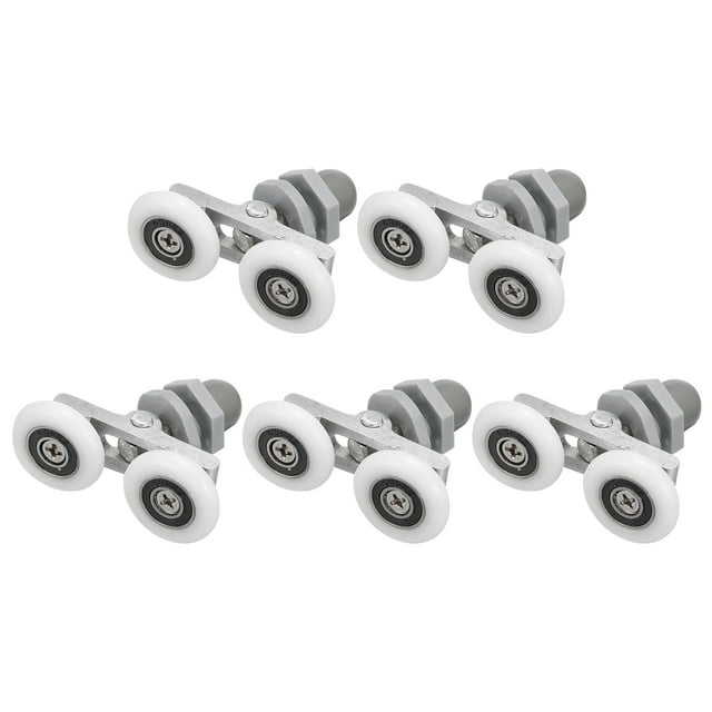 Unique Bargains Rouleaux de Porte de Douche, Rouleau Jumeau de Douche de 25mm de Diamètre, Pièces de Rechange pour Rouleau de Porte en Verre, Lot de 5
