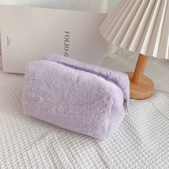 Bolsa de maquillaje de viaje, bolsa de maquillaje de felpa, hermosa bolsa de maquillaje grande, bolsa de maquillaje de felpa diseñada meticulosamente
