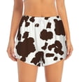 thumbnail image 2 of Rateoe Brown Cow Printed 2 in 1 Women's Workout Shorts for Athletic Gym Running Shorts with Phone Pockets-X-Large, 2 of 7