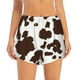 thumbnail image 2 of Balery Brown Cow Pantalones cortos deportivos para mujer con forro y dos bolsillos, elásticos, para entrenamiento, gimnasio, yoga-Small, 2 of 7
