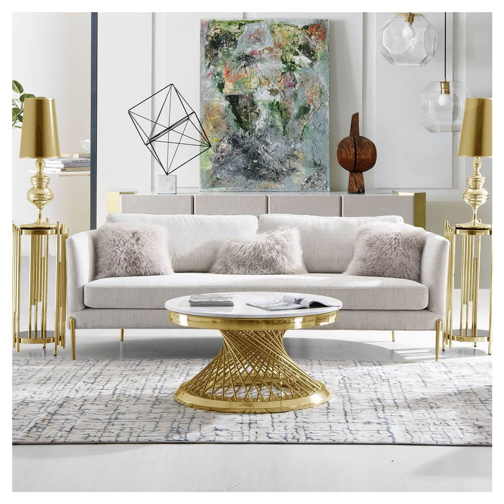 Round Cocktail Table in Gold - Walmart.com - Walmart.com