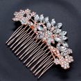 thumbnail image 3 of 1 Pce Peigne Élégant en Alliage avec Strass pour Mariée Or Rose, 3 of 9
