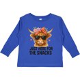 thumbnail image 3 of Inktastic Cute Highland Cow Just Here for the Snacks Boys or Girls Long Sleeve Toddler T-Shirt, 3 of 5