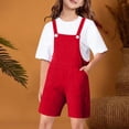thumbnail image 6 of ZLBDYG Girls Boys Overalls Shorts Adjustable Strap Shortall Loose Casual Preppy Romper Summer Solid Pocket School 𝗨niform, 6 of 9