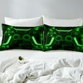 thumbnail image 4 of Gaming Bedding Set For Boys Green Gamer Sheet Set For Kids Teen Cool Video Game Black Bed Sheets,Abstract Check Ombre Green Honeycomb Bed Sheet Set 4 Piece For All Season(Black Queen), 4 of 6