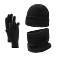 thumbnail image 2 of Juego de 3 piezas de gorro, calentador de cuello, guantes, bufanda, abrigo a prueba de viento para clima frío, mujeres, hombres, niñas, niños, correr, Negro, 2 of 8