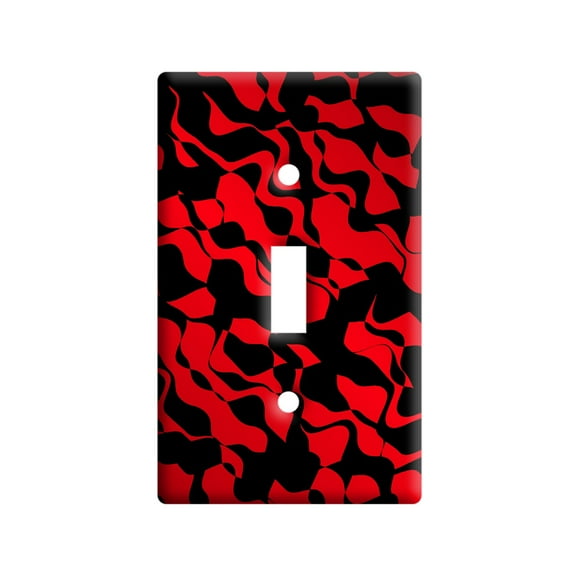 Urban Flow Red Black Light Switch Plate Cover