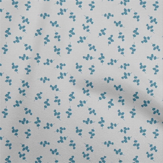 oneOone Viscose Chiffon Teal Blue Fabric Floral Dress Material Fabric Print Fabric By The Yard 42 Inch Wide
