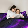 thumbnail image 4 of Feelyou Neon Purple Lightning Twin Bedding Sets 7-Piece for Kid, Nature Scenery Bedding Comforter Set, Tornado Storm Reversible Sheet Sets, Super Cozy Room Decor, 4 of 7