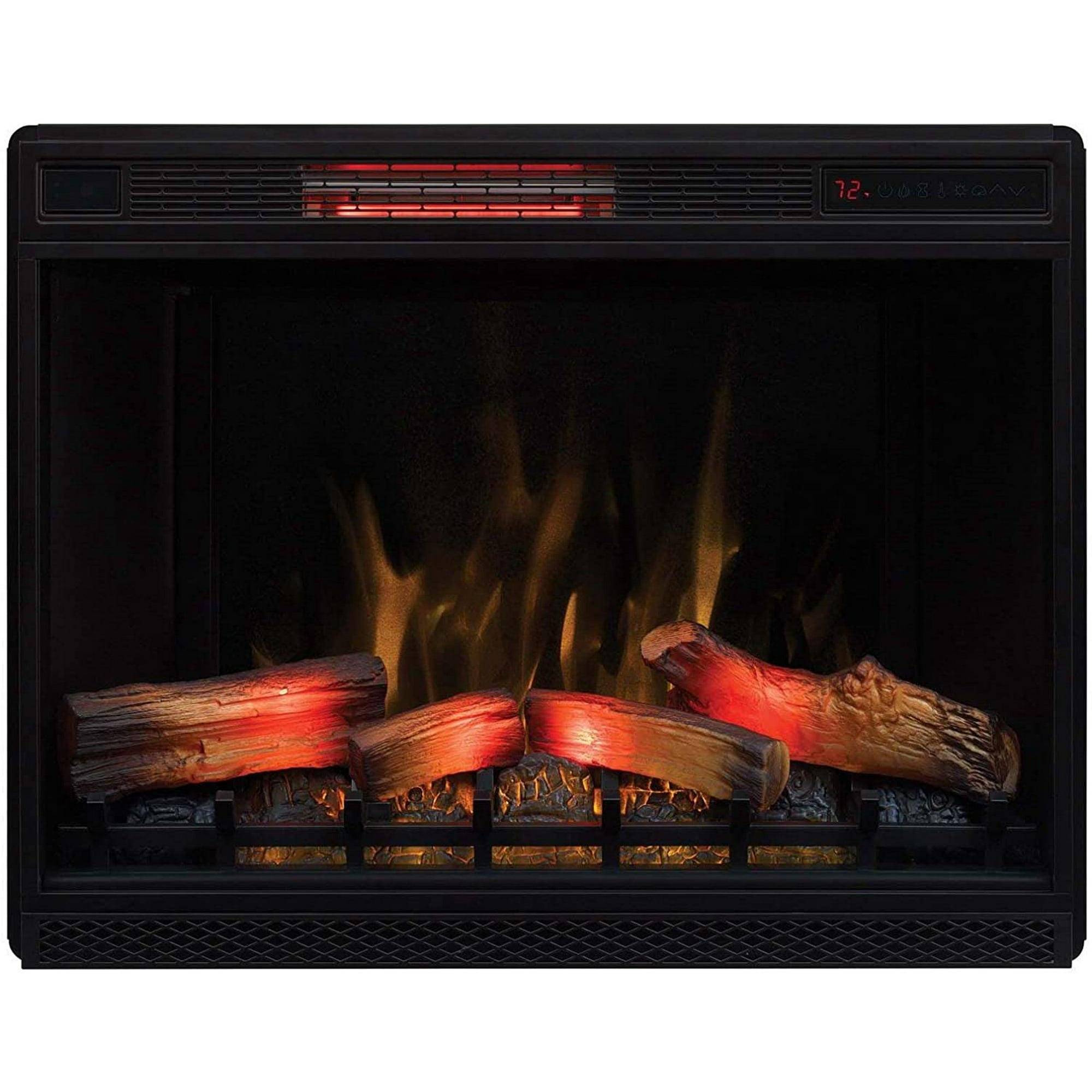 ClassicFlame 33 3D Infrared Quartz Electric Fireplace Insert with Safer  Plug and Safer Sensor, Black - Walmart.com