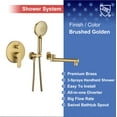 thumbnail image 5 of Rainlex One-Handle 1-Spray Setting Brushed Gold Bathtub Shower Faucet, 5 of 11