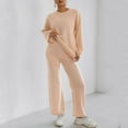 thumbnail image 2 of Wensltd Womens 2 Piece Sets Lounge Long Sleeve Tops and Wide Leg Pants Fall Fashion Outfits Clothes, 2 of 8