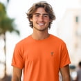 thumbnail image 3 of Dalix Martini Midweight Soft Tee Short Sleeve Cotton Summer T Shirt Mens in Orange L Large, 3 of 5