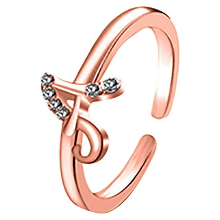 

SSZMDLB Consígalo hoy Joyas y accesorios anillo con letras 26 letras en inglés diseño artístico combinación de diamantes regalo para parejas