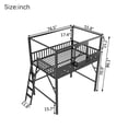 thumbnail image 5 of Leumius Full Size Loft Bed with Ladder and Storage Shelves,Metal High Loft Bed for Bedroom,Black, 5 of 14