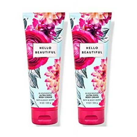 Bath & Body Works Hello Beautiful Ultimate Hydration Body Cream Gift Set For Women, 8 Fl Oz (Pack of 2) (Hello Beautiful)