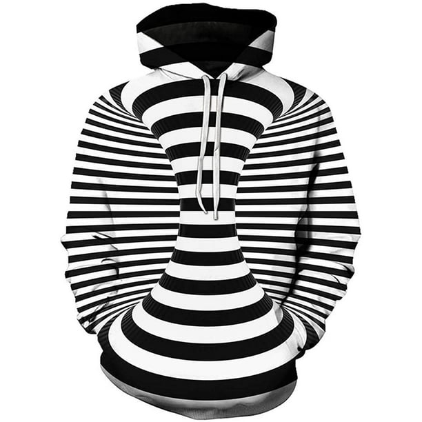 3d swirl checked on sale print pullover hoodie