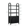 thumbnail image 4 of Nathan James Iris 3 Tier Bookshelf, Arched Bookcase Cabinet, Solid Wood Bookcase with Cabinet Base, Boho Bookshelf in Midnight Charcoal Finish, 4 of 6