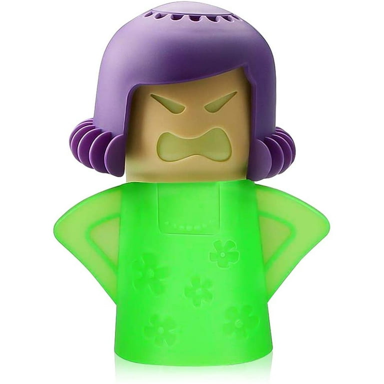 GoldTech Angry Mama Microwave Cleaner and Disinfects With Vinegar and Water  for Kitchen, Steamer Cleaning Equipment Angry Doll Cleans Crud in Minutes  Green/Purple 