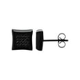 thumbnail image 2 of Brilliance Fine Jewelry Round Black CZ Earrings, Stainless Steel, 10.00mm, 2 of 4