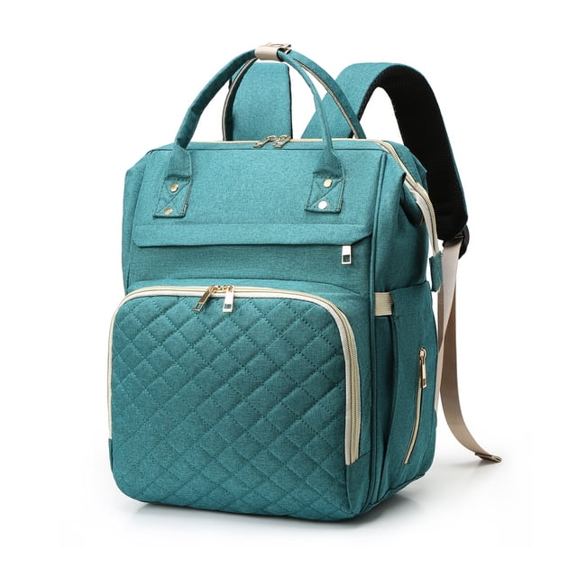 Mochila Bolsa de pañales portátil Mochila de gran capacidad Bolsa de lactancia para bebés de viaje resistente al agua Bolsa de mamá con puerto de carga USB Correas de cochecito 3 bolsillos térmicos pa Abody Mochila