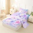 thumbnail image 2 of Metsweet Magical Unicorn Twin Sheets 3pcs, Princess Floral Horse Bedding, Pink Purple Blue,1 Fitted Sheet, 1 Flat Sheet and 1 Pillowcase, 2 of 5