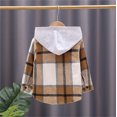 thumbnail image 4 of EnJoCho Fall Jackets for Toddler Girls 3t 4t Kids Baby Boys Girls Flannel Shirt Jacket Plaid Patchwork Long Sleeve Lapel Button Down Fall Shirt Hooded Coat Outwear Kids Trendy Winter Clothes Clearance, 4 of 5