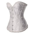 thumbnail image 4 of Señoras Estampados Sólidos Corsé Corte Encaje Frente Hebilla Pajarita Fajas, 4 of 4