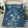 thumbnail image 2 of Manfei Cartoon Seashell Bed Sheets Set Queen Size, Cute Seahorse Bed Sheets Queen, Kawaii Sealife Bedding Queen Size, Lightweight Bedroom Decor, 4 Pieces, 2 of 7