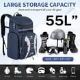 thumbnail image 2 of Rupumpack Navy Blue Skiing Sports Equipment Backpack, 2 of 7
