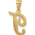 thumbnail image 4 of 14K Yellow Gold 14Ky Script Letter T Initial Pendant Made In United States yc993t, 4 of 6