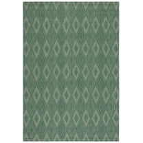 SAFAVIEH Courtyard Carl Geometric Indoor/Outdoor Area Rug, Dark Green/Beige, 5'3" x 7'7"