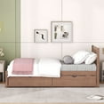 thumbnail image 2 of Modern Twin Size Platform Bed Frame with 2 Drawers, Headboard and Footboard, Wood Slats Support Bed Frame, No Box Spring Needed, 2 of 8