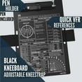 thumbnail image 4 of EntireFlight - Aviation Pilot Kneeboard VFR Black with Structured Notepad, Pilot Gear & Flight Bag Accessory, Airplane Grade Aluminum, Elastic Knee Strap & Pen Included for Pilots, 4 of 6
