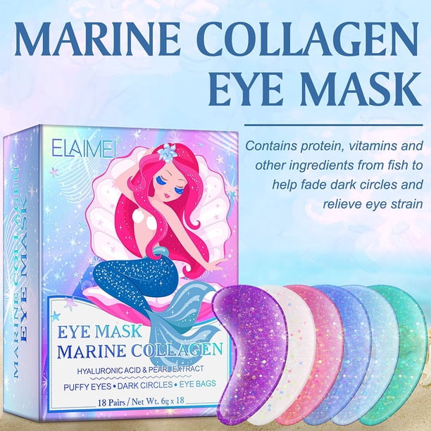 18 pares de parches para los ojos Cosméticos de ojos de proteína de colágeno portátil para el cuidado de la piel facial