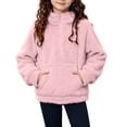 thumbnail image 2 of Fancifize Half Zip Sherpa Fleece Sweatshirts for Boys Girls, Mock Neck Fuzzy Warm Pullover Tops with Pockets, 3-14 Years, 2 of 6