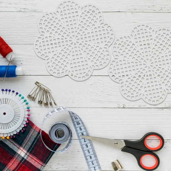 TEHAUX 10Pcs White Plastic Mesh Sheets for Needle Sewing Quilting with Clear Grid Pattern