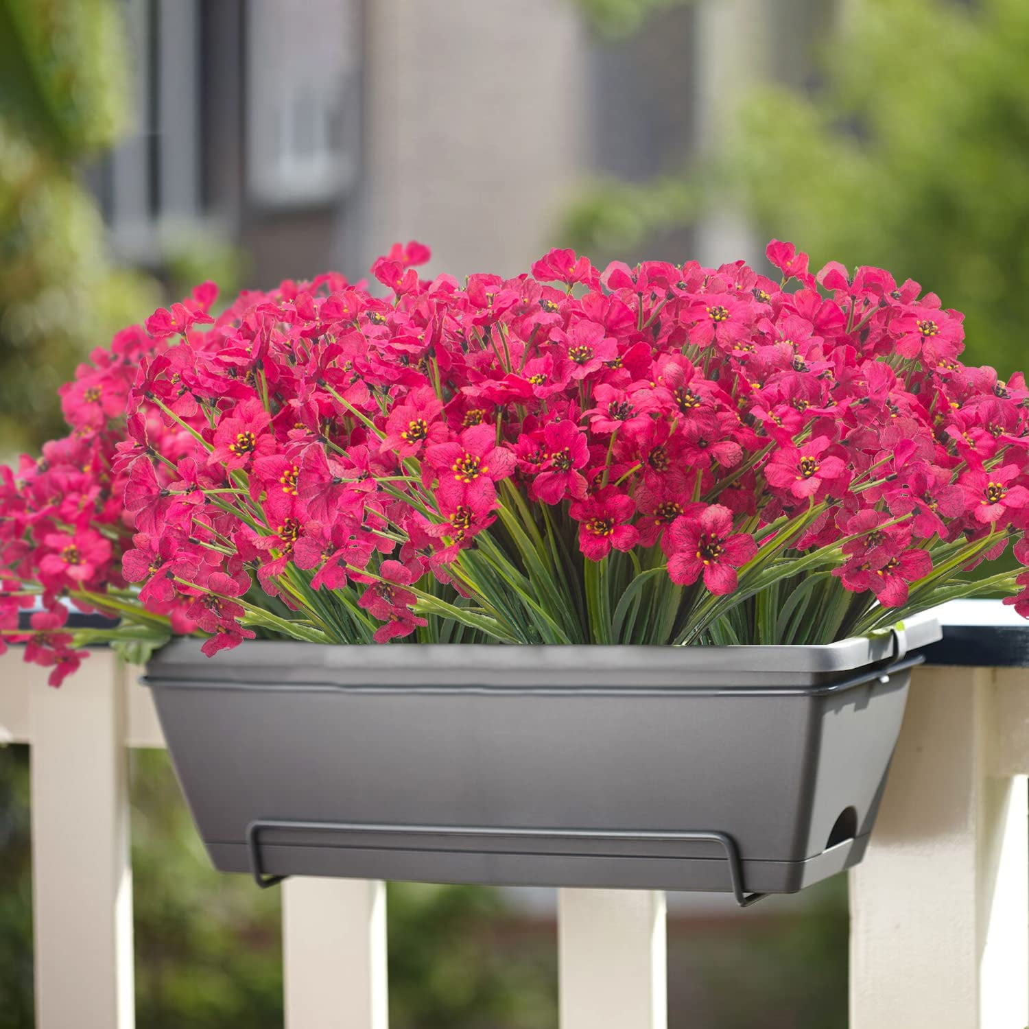 10 Bundles Artificial Flowers, Outdoor Indoor UV Resistant Fake Flowers No Fade Faux Plastic Plants Garden Porch Window Box Decoration