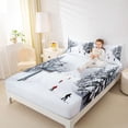 thumbnail image 4 of jejeloiu Skiing Sport Queen Sheet Sets,Hello Winter Bed Set For Girls Boys 4-Piece, 4 of 7