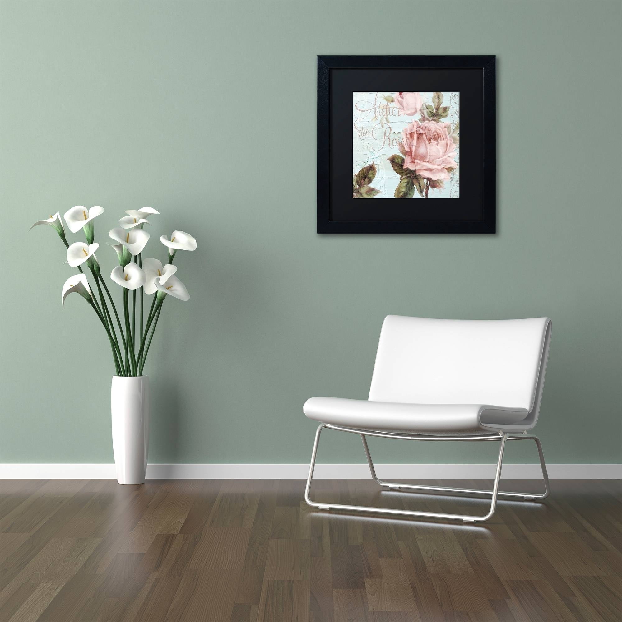 Trademark Fine Art "Atelier De Roses" Canvas Art by Color Bakery Black Matte, Black Frame