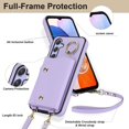 thumbnail image 4 of Phone Case for Samsung Galaxy A14/M14 5G Wallet Cover with Screen Protector and Ring Stand Credit Card Holder Slot Crossbody Strap Lanyard Leather Cell A 14 4G 14A 14M G5 Women Girls Purple, 4 of 14