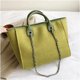 thumbnail image 2 of LHSHID Women Canvas Handbag Large Capacity Chain Tote Bag PU Handle Shoulder Bag, 2 of 6