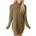 thumbnail image 5 of DailyTrove Women's Turtleneck Sweater Dress, Long Sleeve, Winter Office & Lounge Wear, Soft Wool Blend, Plus Size Friendly, 5 of 5