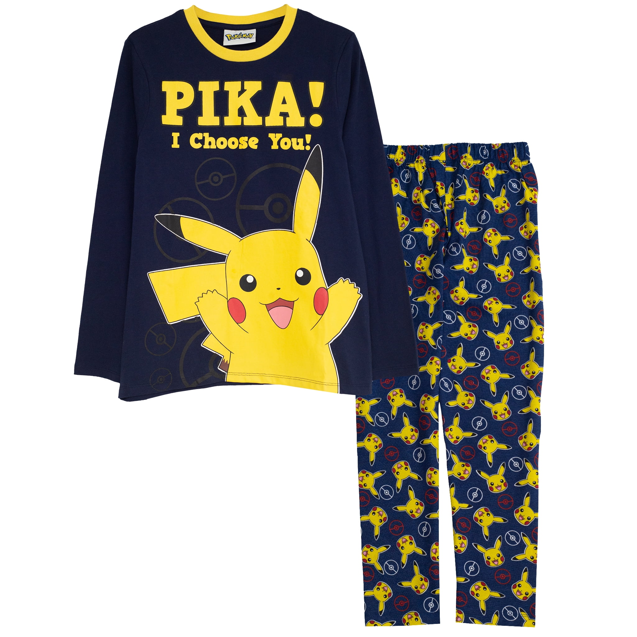 Pokemon Pikachu I Choose You Boys Long Pajamas Set Official