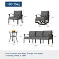 thumbnail image 6 of Gotland 7 Piece Aluminum Patio Furniture Set,Modern Metal Outdoor Patio Furniture w/5.1'' Thick Cushion,Swivel Chairs and Round Coffee Table,Patio Conversation Sets for Porch,Deck,Gray, 6 of 7